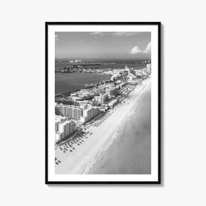Cancún Foto Poster Druck, Cancun Schwarzweiß Wandkunst, Cancun Wand Fotografie, Cancun Reise, Cancun Karte Poster