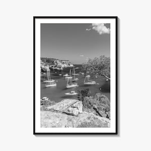 Cala Macarella Black and White Fine Art Photo Print, Seascape Menorca Balearic Islands Spain