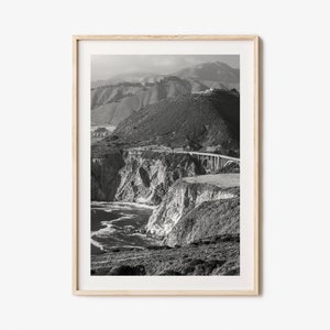 Big Sur Photo Poster Print No 1, Big Sur Black and White Wall Art, Big Sur Wall Photography, Big Sur Travel, Big Sur Map Poster