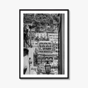 Positano Foto Poster Druck Nr. 2, Positano Schwarzweiß Wandkunst, Positano Fotografie, Positano Reise, Positano Karte Poster