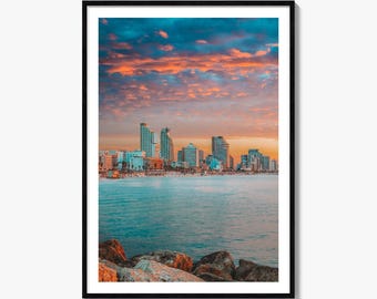 Tel Aviv Skyline Fine Art Photo Print, Israel Wall Decor