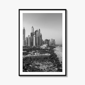 Dubai Foto Poster Druck Nr. 1, Dubai Schwarzweiß-Wandkunst, Dubai Wall Fotografie, Dubai Reise, Dubai Karte Poster