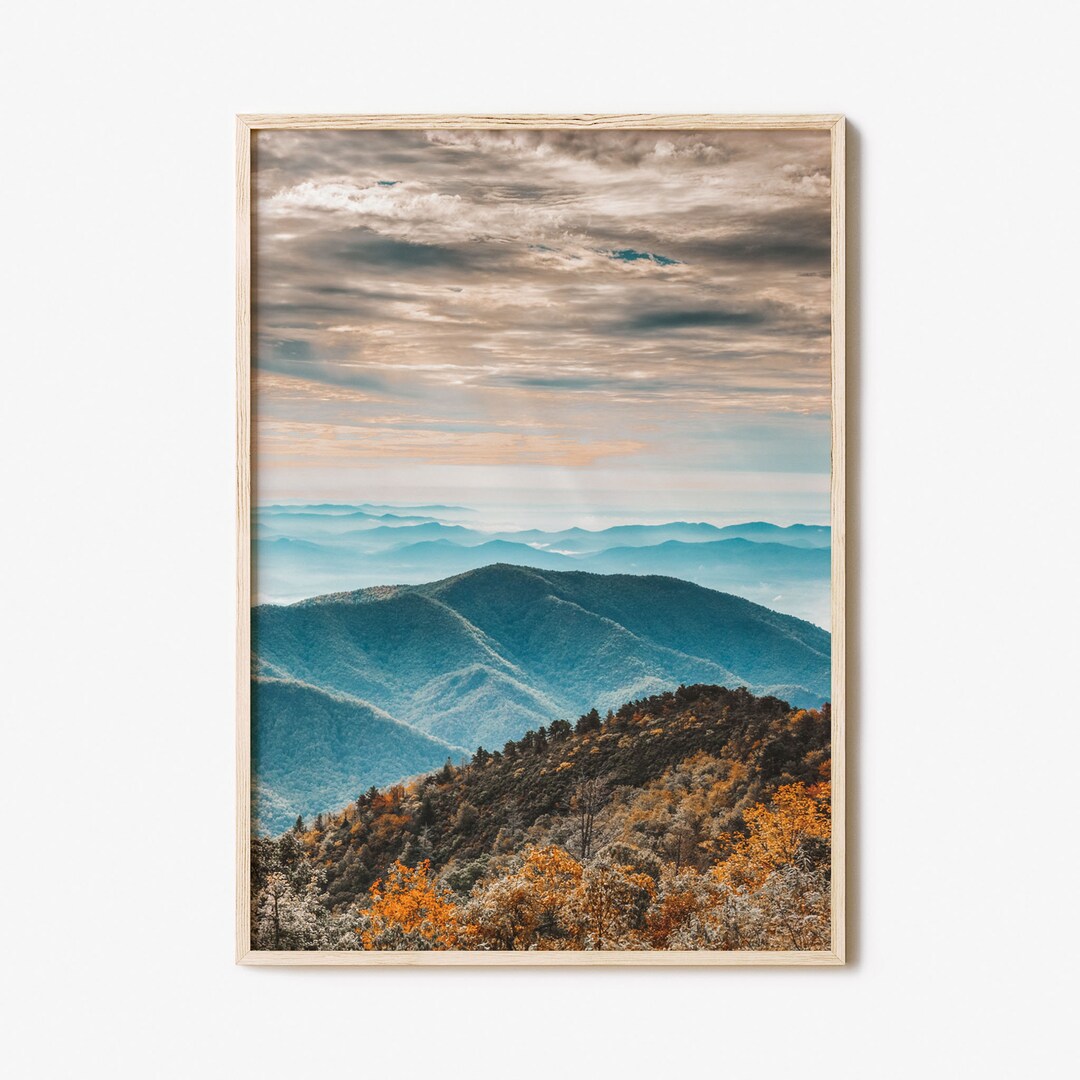 Blue Ridge Mountains Colorful Poster Print, Blue Ridge Mountains Photo