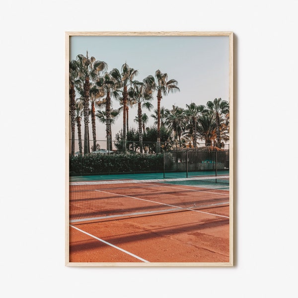 Tennis Court Colorful Poster Print, Tennis Court Photo Wall Art, Wall Art Boho Decor, Photography Poster Print, Colorful Wall Art