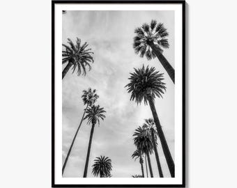 Czarno-biały wydruk artystyczny z Kalifornii, Santa Monica, Los Angeles, plakat