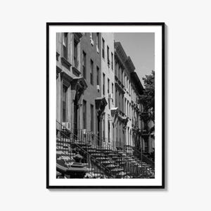 Impressão de pôster fotográfico de Bedford Stuyvesant, arte de parede em preto e branco de Bedford-Stuyvesant, fotografia, viagem, pôster de mapa