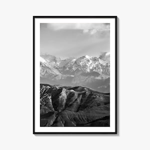 Nepal Foto Poster Druck, Nepal Schwarzweiß Wandkunst, Nepal Wand Fotografie, Nepal Reise, Nepal Karte Poster