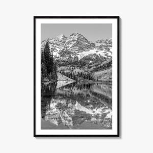 Impression d'affiche photo Colorado no 1, art noir et blanc du Colorado, photographie murale du Colorado, voyage au Colorado, affiche de carte du Colorado