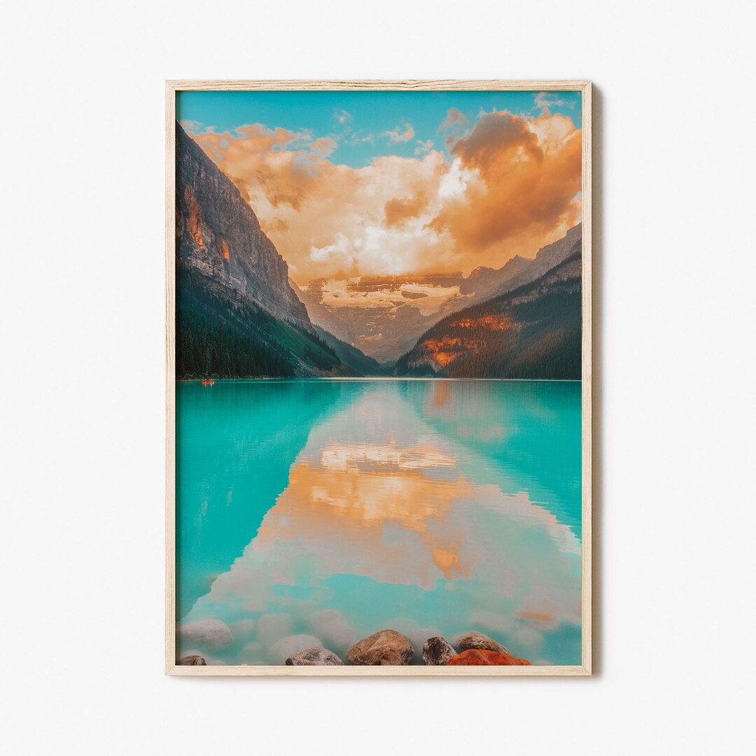 Lake Louise Colorful Poster Print Lake Louise Photo Wall Art - Etsy