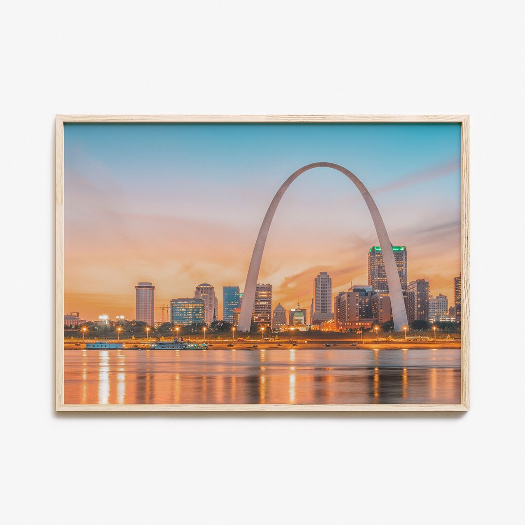 St. Louis Colorful Poster Print Horizontal, St Louis Photo Wall Art, St Louis Wall Decor, St