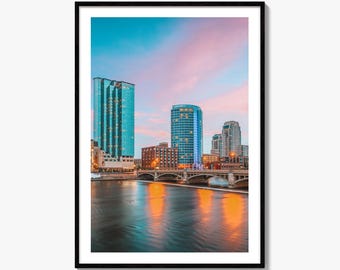 Grand Stromschnelle Skyline Fine Art Photo Print, USA, Wanddekoration Poster