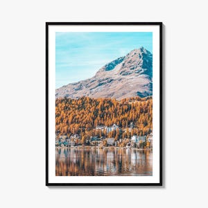 St Moritz Colorful Poster Print, St. Moritz Photo Wall Art, Saint Moritz Decor, St Moritz Travel Print, St Moritz Street Map Poster