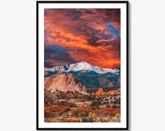 Colorado Springs Fine Art Photo Print, Ogród Bogów, Pikes Peak, CO Plakat