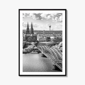 Köln Foto Poster Druck, Köln Schwarzweiß Wandkunst, Köln Wand Fotografie, Köln Reise, Köln Karte Poster