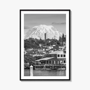 Tacoma Foto Poster Druck, Tacoma Schwarz und Weiß Wandkunst, Tacoma Wand Fotografie, Tacoma Reise, Tacoma Karte Poster