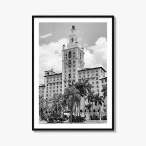 Coral Gables Foto Poster Druck, Coral Gables Schwarzweiß Kunst, Fotografie, Coral Gables Reise, Coral Gables Karte Poster