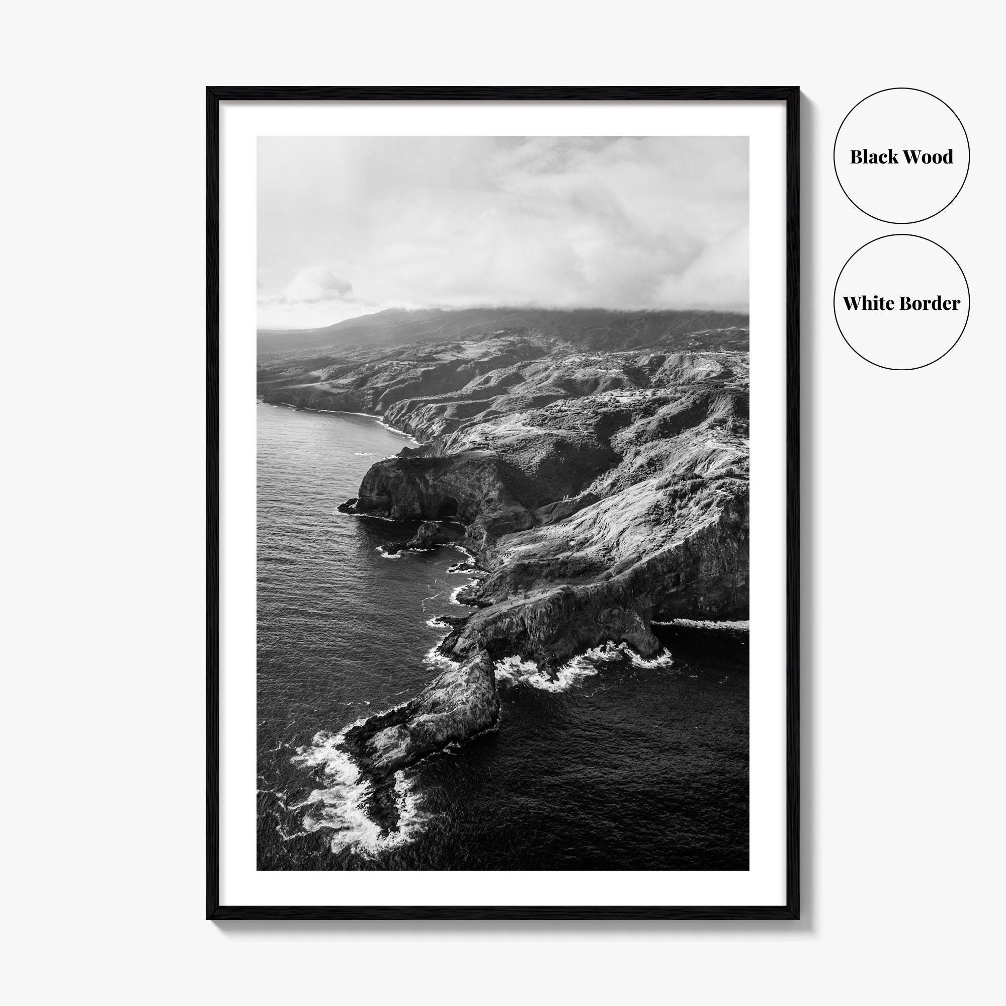 Randall Miller マウイ島 風景写真 アートプリント マウイ島の白黒写真プリント、ハワイ島の空中風景ポスター - Etsy 日本
