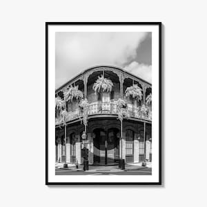 New Orleans Photo Poster Print No 1, New Orleans Black and White Art, New Orleans Photography, New Orleans Travel, Map Poster
