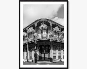 New Orleans Foto Poster Druck Nr. 1, New Orleans Schwarzweiß Kunst, New Orleans Fotografie, New Orleans Reise, Karte Poster