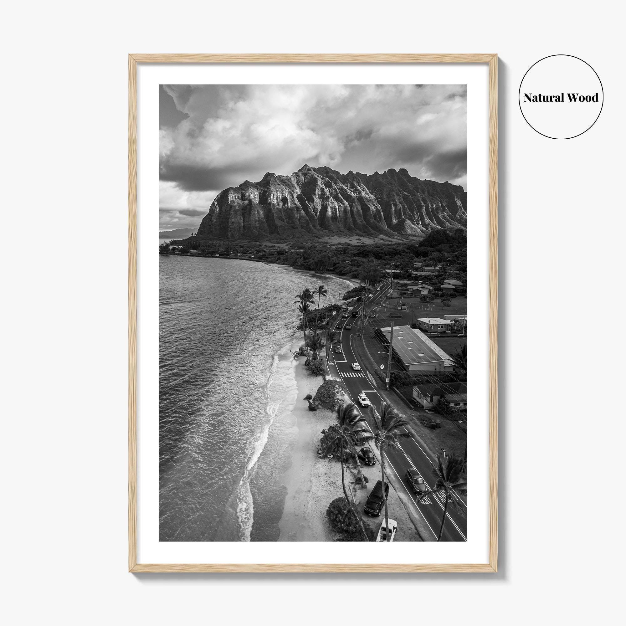 Oahu Black and White Fine Art Photo Print, Hawaii Beach Wall Decor ...