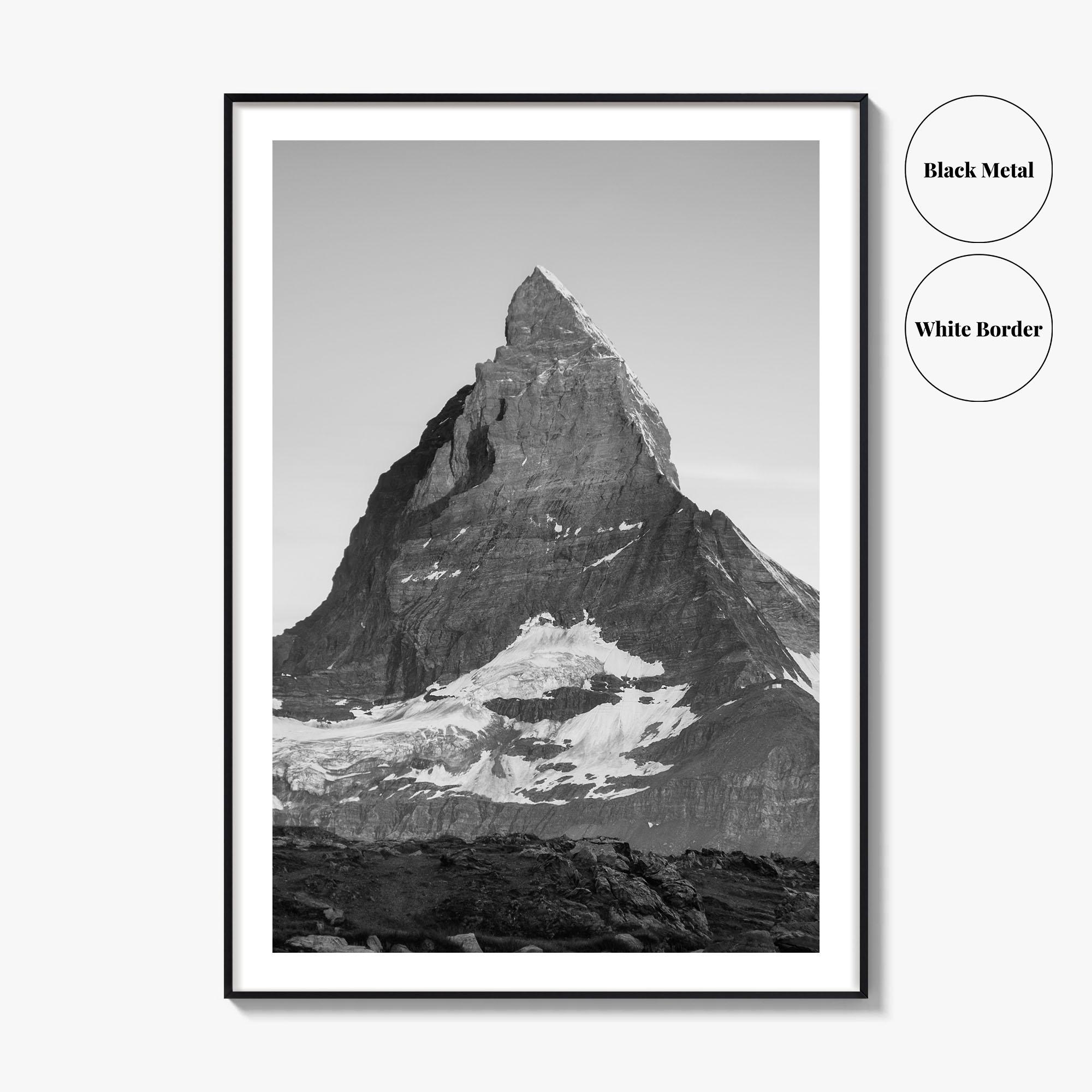 Matterhorn Black and White Fine Art Photo Print, Zermatt, Swiss
