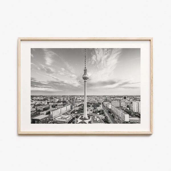 Berlin Photo Poster Print Horizontal, Berlin Black and White Wall Art, Berlin Wall Photography, Berlin Travel, Berlin Map Poster