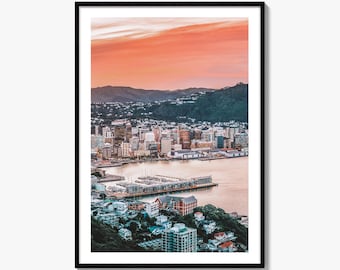 Wellington Fine Art Photo Print, Mount Victoria, New Zealand, Harbour, Wall Decor, Poster