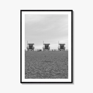 Impressão de pôster fotográfico de Venice Beach, arte de parede em preto e branco de Venice Beach, fotografia de parede de Venice Beach, viagem, pôster de mapa