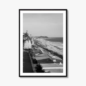 Stampa di poster fotografico di San Clemente, arte murale in bianco e nero di San Clemente, fotografia murale di San Clemente, viaggi, poster con mappa