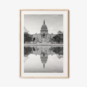 Washington DC Photo Poster Print No 1, Washington DC Black and White Art, Washington DC Wall Photography, Travel, Map Poster