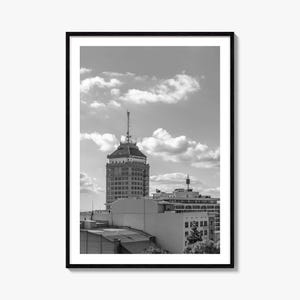 Fresno Foto Poster Druck, Fresno Schwarz Weiß Wandkunst, Fresno Wand Fotografie, Fresno Reise, Fresno Karte Poster