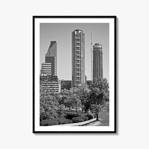 Póster fotográfico de Santiago de Chile n.º 2, arte en blanco y negro de Santiago de Chile, fotografía de Santiago de Chile, viajes, póster de mapa
