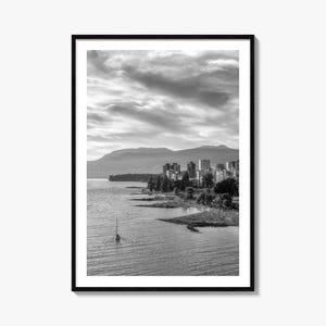 Vancouver Photo Poster Print Canada No 2, Vancouver Black and White Art, Vancouver Photography, Vancouver Travel, Vancouver Map Poster