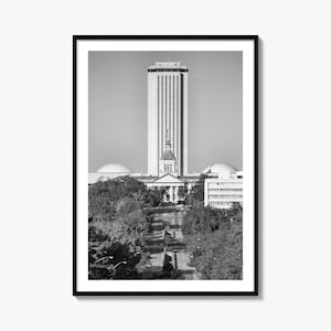 Tallahassee Foto Poster Druck, Tallahassee Schwarz und Weiß Wandkunst, Tallahassee Fotografie, Tallahassee Reise, Karte Poster