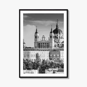 Madrid Foto Poster Nr. 1, Madrid Schwarzweiß-Wandkunst, Madrid Wandfotografie, Madrid Reise, Madrid Karte Poster
