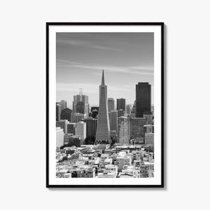 San Francisco Foto Poster Druck Nr. 2, San Francisco Schwarz weiß Kunst, San Francisco Wall Fotografie, Reise, Karte Poster
