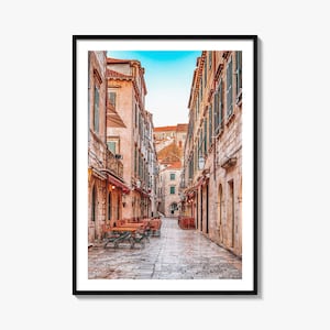 Kroatië kleurrijke posterafdruk nr. 1, Kroatië fotokunst aan de muur, Kroatië wanddecoratie, Kroatië reisafdruk, poster Kroatië stratenplan, stadsplattegrond