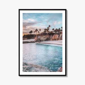 Impression d'affiche colorée Laguna Beach n° 4, photo d'art Laguna Beach, décoration Laguna Beach, impression de voyage, affiche de plan de rue Laguna Beach, plan de la ville