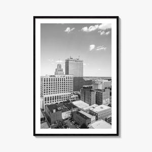 Winston-Salem Skyline Black and White Fine Art Photo Print, North Carolina Wall Decor, Poster