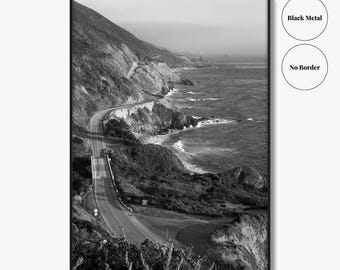 Pacific Coast Highway Black and White Fine Art Photo Print, Big
