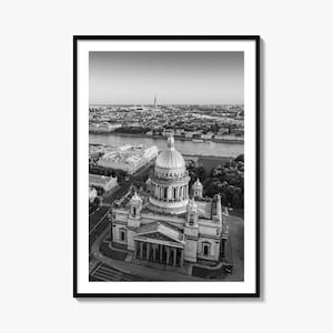 St Petersburg Photo Poster Print Russia No 1, St. Petersburg Black and White Art, Saint Petersburg Wall Photography, Travel, Map Poster