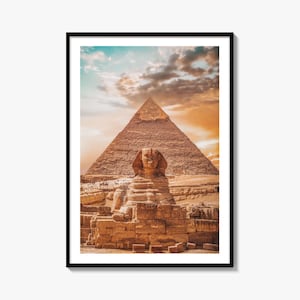 Egypt Fine Art Photo Print, Giza Pyramids Poster, Great Sphinx, Cairo Wall Art