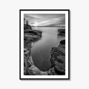 Lake LakeMichigan Fotodruck Nr. 2, Lake LakeMichigan Schwarzweiß, Kunst, Fotografie, Reise, Karte Poster