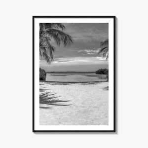 Key Largo Foto Poster Druck, Key Largo Schwarz Weiß Wandkunst, Key Largo Fotografie, Key Largo Reise, Key Largo Karte Poster