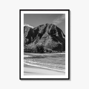 Kauai Foto-Poster, Kauai Schwarzweiß Wandkunst, Kauai Wand Fotografie, Kauai Reise, Kauai Karte Poster