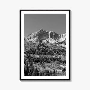 Impressão de pôster fotográfico de Utah nº 1, arte de parede em preto e branco de Utah, fotografia de parede de Utah, viagens por Utah, pôster com mapa de Utah