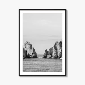 Cabo San Lucas Foto Poster Druck, Cabo San Lucas Schwarz Weiß Wandkunst, Cabo San Lucas Wand Fotografie, Reise, Karte Poster