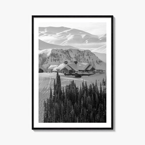 Sun Valley-fotoposterafdruk, Sun Valley zwart-witte muurkunst, Sun Valley-muurfotografie, reizen Sun Valley, kaartposter