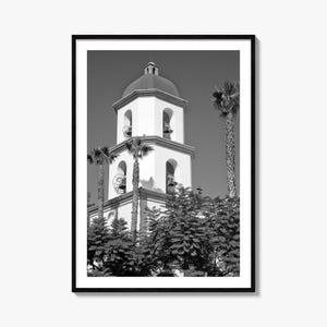 Impresión de póster fotográfico de San Juan Capistrano, arte mural en blanco y negro de San Juan Capistrano, fotografía de pared, viajes, póster de mapa