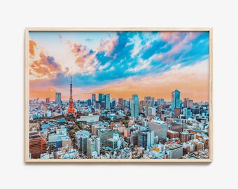 Japan Colorful Poster Print Horizontal, Japan Photo Wall Art, Japan Wall Decor, Japan Travel Print, Japan Street Map Poster, City Map